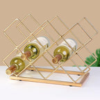 Countertop Wine Rack - 10 Bottle Freestanding Modern Gold Metal Small Wine Rack - Tabletop Wine Holder Stand for Cabinet, Pantry, Wine Bottle Storage…