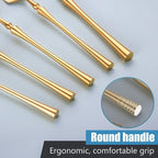 Lemeya 20-Piece Gold Silverware Set for 4,Modern 18/10 Stainless Steel Flatware Set,Unique Rustic Cutlery Utensils Set,Spoon and Fork Set for Home, Restaurant,Wedding,Mirror Polished,Dishwasher Safe