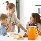 Glass Pitcher with Lid - 2Pack 2 Quart Wide Mouth Mason Jar Pitcher, 64OZ Double Leak-proof Water Pitcher, Breastmilk Pitcher with Pour Spout Lids for Water, Juice, Milk, Tea, Iced Coffee