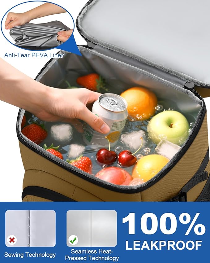 Cooler Backpack for Men Women Insulated Waterproof Backpack Cooler Leak Proof Cooler Bag Lightweight Lunch Backpack for Camping Beach Travel Picnic