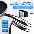 Deluxe DUXANO 14PC Healthy Pots and Pan With 9H Anti-scratch Coating, 2-Layer Non-Stick Ceramic&PFAS Free, Sensitively&Evenly Induction Cooking, Enhanced Flavor with Infrared Cookware, Dishwasher Safe