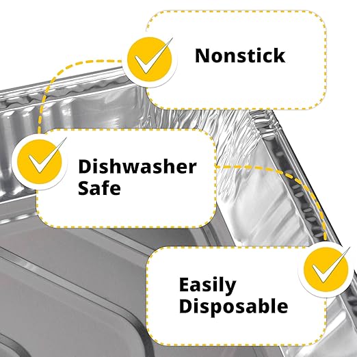 IDL Packaging Full Size Aluminum Steam Table Pans - Deep, 21" x 13" x 3" (pack of 25) - Disposable Foil Pan for Grilling, Roasting, BBQ, Cooking, Baking, Freezing
