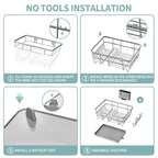 Dish Drying Rack for Kitchen Counter, Large Dish Racks with Drainboard, Kitchen Sink Dish Strainer Rack, Countertop Dish Drainer Rack with Cup & Utensil Holders, Dish Dryer Rack Large Size Gray