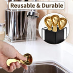 3PCS Tablespoon Measuring Spoon Stainless Steel, Metal Coffee Measuring Spoon Coffee Bean Scoop Short Handle Tablespoon Scoop for Powder Milk Tea Sugar Juice Olive Oil Kitchen Gifts, 15 ml Gold