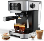 TEM612 Espresso Machine 20 Bar with Steam Milk Frother, Stainless Steel Coffee Machine with Removable Water Tank for Cappuccino,Latte, Compact Stainless Steel Coffee maker for home
