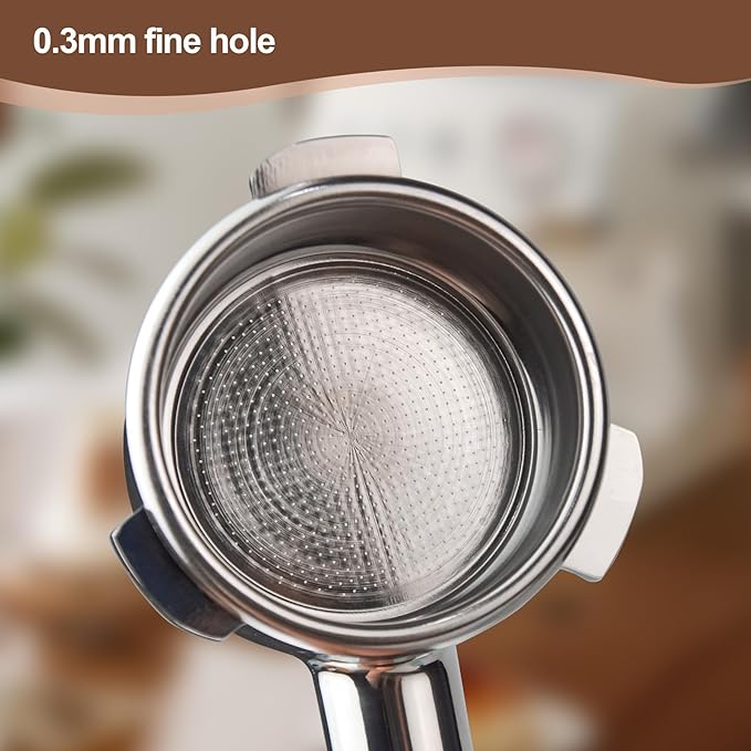 54 mm Bottomless Portafilter with Puck Screen, 3 Ears Espresso Portafilter Compatible with Breville Barista Express Machines,Stainless Steel Por tafilter and ABS Handle for kitchen