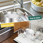 TeamFar 4.5 Quart Stock Pot, Stainless Steel Tri-Ply Cooking Pasta Soup Pot with See-Through Lid for Induction/Electric/Gas/Ceramic, Healthy & Heavy Duty, Ergonomic Handle & Dishwasher Safe