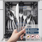 20-Piece Hammered Silverware Set, Food-Grade Stainless Steel Spoons and Forks Set, Heavy Duty Flatware Cutlery Set with Ripple Handles Design, Mirror Polished,Dishwasher Safe