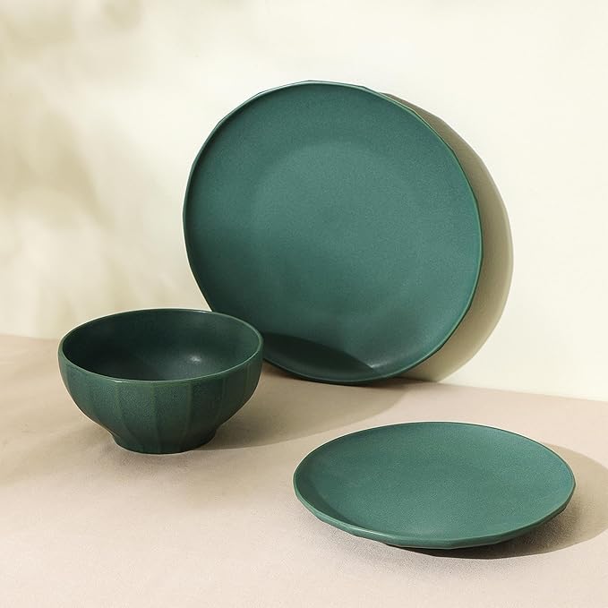 Stone Lain Rio 12-Piece Dinnerware Set Stoneware, Green