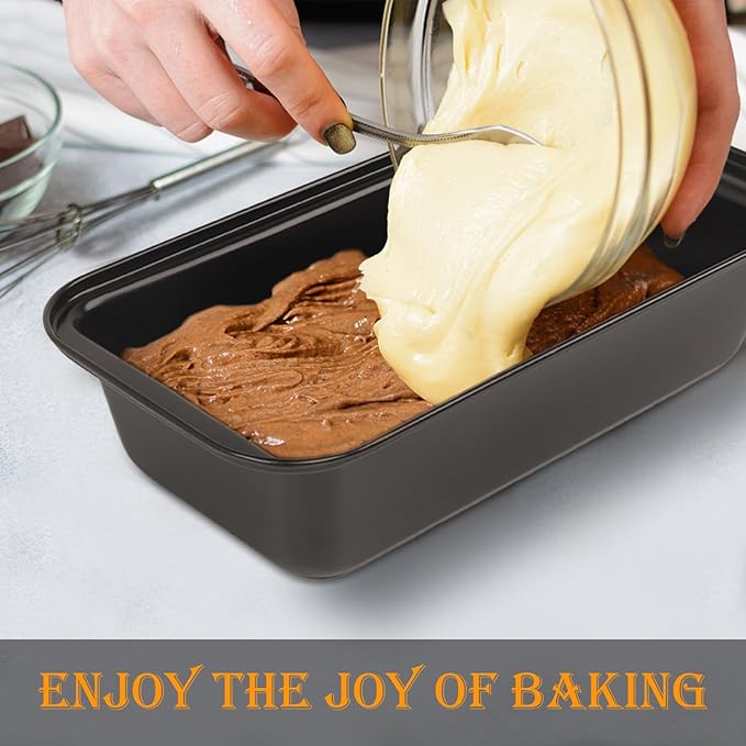 Small Mini Loaf Pans Nonstick Bread Pans Set, 12-Pack, 10x5.1x2.5 in, Thick Carbon Steel, Oven & Air Fryer Safe, Cute Baking Tins, Easy-to-Clean, Durable Bakeware for Mini Bread & Cakes (Black)