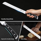 MAD SHARK Bread Knife 8 Inch Pro Serrated Bread Cutter,German High Carbon Stainless Steel Cake Knife with Ergonomic Handle, Ultra Sharp Baker's Knife