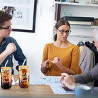 Layhit 24 Set Bulk Thank You Team Gifts Cups for Employees Staff Coworker Christmas Appreciation Gifts Thank You Glass Cups 16 oz Can Shaped Beer Glass with Lids Straws Brushes(Cute Style)