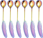 Creative spoons in multiple colors. They can be used to stir flower tea, coffee, and desserts. They're also great for decoration, collection, or as gifts. (rainbow color)