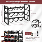 Stackable Wine Rack Countertop, Sturdy Bottle Holder Freestanding for Cabinet, 3 Tier Small Tabletop Wine Holder Stand, Wire Bottle Rack Metal Storage Organizers