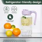 Mason Jar Pitcher - Airtight & Leakproof Glass Pitcher with Lid[set of 2], Perfect for Breastmilk, Cold Brew, and Sun Tea, 2 Quart (64 oz) Mason Jar with Pour Spout Lid