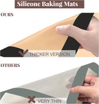Silicone Baking Mat, 3 Pack Reusable Baking Mat, Non-Stick, Food Safe Silicone Mats for Baking, Oven Baking Sheet for Making Cookies, Macaroons, Bread