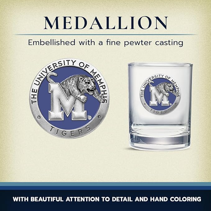 Heritage Pewter Memphis Double Old Fashion | Double Rocks Glass 14 OZ for Liquor | Expertly Crafted Pewter Glass