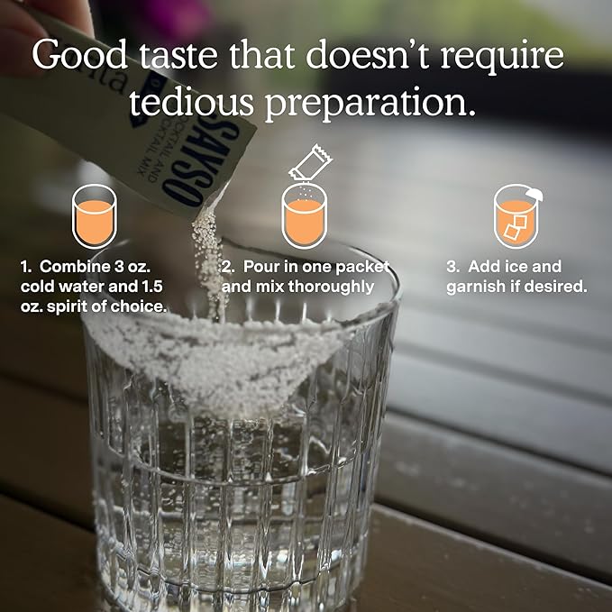 SAYSO Skinny Margarita Cocktail Sticks | Craft Cocktail or Mocktail in 1 Min, Just Add Water + Spirits (0g Sugar, 15 Calories, Vegan, Gluten-Free, Kosher, Non-GMO), 8 Single-Serve Mixers