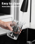 Portable Electric Coffee Grinder，Automatic Coffee Grinder with USB Type-C wireless charging design，Adjustable Coarse to Fine for coffee beans, grains, cleaning brush + cable Includes (black)