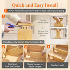 Lifewit 8 Pack Drawer Dividers Bamboo 5" High, 12-17" Adjustable Clothes Drawer Organizers, Expandable Dresser Separators in Bedroom/Bathroom/Kitchen/Office Organization and Storage