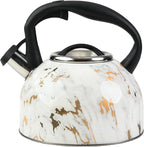 Whistling Stovetop Tea Kettle,Food Grade Stainless Steel, Cool Touch Ergonomic Handle, Fast Boil, for Gas, Electric, and Glass Ranges - 3L
