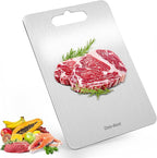 Double-Sided Food-Grade Kitchen Cutting Board,Stainless Steel Cutting Board, Non-Toxic & Non-Slip, Dishwasher Safe, Ideal for Indoor, Outdoor, Camping & BBQ Parties, S 11.5" * 8"