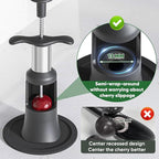 2 in 1 Cherry Pitter Remover Tool, Premium Quick Release Cherry Pitter, Press & Push Type, Large 33mm Cherry Seed Remover, Durable, Food Grade Stainless Steel & PP Plastic, More Labor Saving