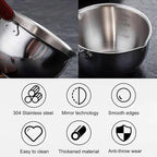 Butter Warmer Pot, Stainless Steel Milk Warmer with Wooden Handle for Seafood, Mini Butter Melting Pot Small Saucepan with Dual Pour Spouts for Stove Top Cooking (150ml)