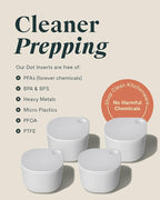 Caraway 4pc Dot Inserts - Dash Ramekins w/Lid - Easy to Store, Non Toxic - Perfect for Sauces, Garnish, & Small Snack or Sides