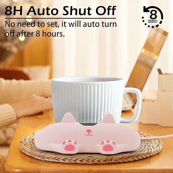 PUSEE Mug Warmer,Coffee Warmer for Desk Candle Warmer Auto Shut Off,Coffee Cup Warmer with 3 Temp Settings,Electric Beverage Warmer Plate for Coffee,Tea,Water Milk and Cocoa(Not Include Cup)