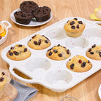 Silicone Muffin Pans for Baking, Metal Reinforced Frame Regular 12 Cups & Mini 24 Cups Cupcake Pan Set Nonstick Muffin Pan for Homemade Baking Easy to Handle