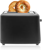 Livwell Matte 2-Slice Smart Touch Toaster with Color Screen Display - Kitchen Gifts - 6 Browning Levels, Timer Countdown, Adjustable Settings for Bagels, Gluten-Free & Multigrain Bread (Matte Black)