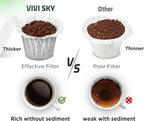VIVI SKY K cup Coffee Paper Filters with Lid Disposable for Keurig, Fits All Keurig Single Serve Filter Brands (White with Lid, 300)