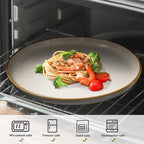 Ceramic Dinner Plates Set of 6,8.5 Inch Reactive Glaze Light Weight Porcelain Salad Plates,Modern Dinnerware Dish Set for Kitchen, Microwave, Dishwasher Safe, Scratch Resistant,Vanilla Grey