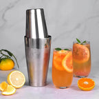Boston Cocktail Shaker Set, 17 oz and 24 oz Stainless Steel Weighted Shaker Tins, Professional Bar Tools for Bartender, Metal Martini Shaker Drink Mixer for Bartending (Silver)