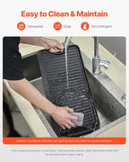 VEVOR Reversible Grill/Griddle, 20x10 inch Pre-Seasoned Cast Iron Griddle, Portable Rectangular Pan with Handle, Family Cookware for Indoor/Outdoor Stove Top Burner, Gas, Camping BBQ, Black