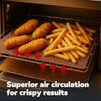 Cooks Innovations Toaster Oven Non Stick Liner & Crisper Set - Get Crispy Food Every Time - Easy Clean Up - Premium Crisping Sheet with Nonstick Oven Liner for Toaster Oven (9 x 11)