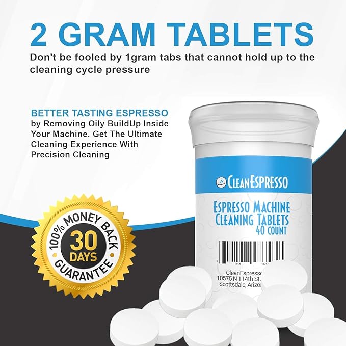 CleanEspresso - Breville Compatible 2 Gram Cleaning Tablets for Espresso Machines - 40 Cleaning Tablets for Breville Espresso Machine