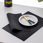 LEXMORE PVC Woven Placemats 4 PCS Wipeable Indoor/Outdoor Table Mats Washable Vinyl Place Mats for Dining Table, Set of 4-Black