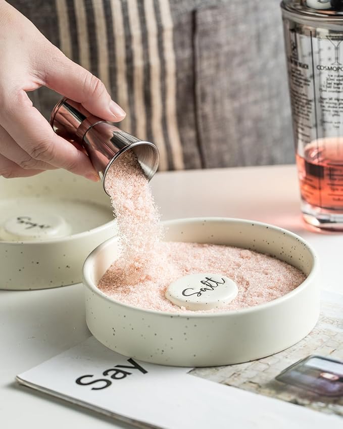 Margarita Salt Rimmer, Bartender Accessories Set of 2 for Margarita and Cocktail Ceramic Sugar Salt Rimmer Plate for Home Bar Bloody Mary, Yellow