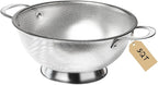 Premium Stainless Steel Colander for Kitchen, Food Strainer Basket with Handle and Solid Ring Base for Fruits Vegetables Rice and Pasta, Dishwasher Safe (5QT)