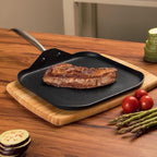 Vasconia 11-Piece Aluminum Cookware Set - Nonstick Pots and Pans with Lids - Dishwasher, Oven Safe up to 475°F - Skillets, Griddle, Casserole, Dutch Oven - Black