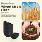 Homienly Wheat Straw Small Bowl Set of 8, Unbreakable Dessert Bowl - 10 OZ, Wheat Straw Mini Bowls for Kitchen, Kids, Microwave and Dishwasher Safe Bowls for Snack, Appetizer, Ice Cream (Black)