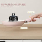 8PCS Ceramic Cookware,Nonstick Ceramic Pan, Removable Handle Pots and Pans Set, Stackable Pan Set, Nonstick Pots and Pans Set Non Stick pot(Pink)