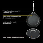 Babish 10 Piece Hard Anodized Laser Titanium Forever Non Stick Technology Durable Pots and Pans Cookware Set - Black