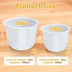 Palksky Silicone Cups for Melting Chocolate, 2PCS Chocolate Melter Set (600ml & 1000ml), Chocolate Melting Pot for Dipping & Melting Chocolate, Reusable Baking Supplies for DIY Chocolate Molds