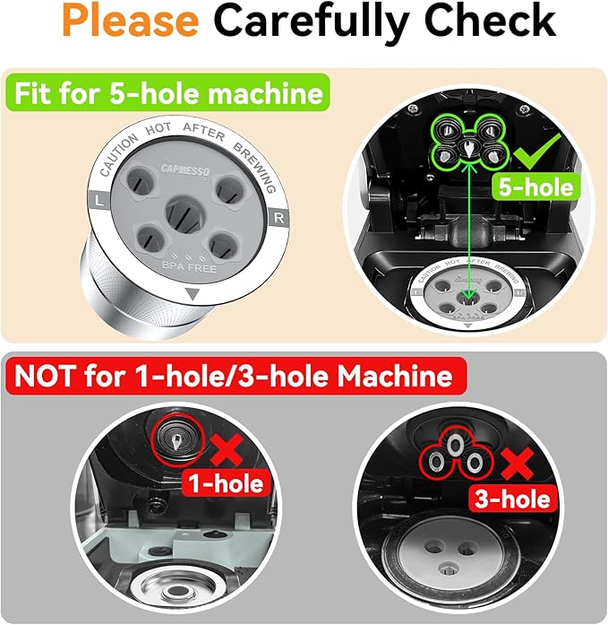 CAPMESSO Reusable K Cups for Keurig: 2025 Updated My K cup Metal Coffee Filter Refillable Coffee Pods with 5 Holes - for K Supreme/K Slim/K-Duo Gen2/K-Brew Chill with MultiStream Technology (1 Pack)