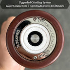 Wooden Pepper Grinder – Refillable Pepper Mill with Adjustable Upgraded Large Size Ceramic Burr – Manual Salt Grinder with Acacia Wood Body – 8.3” Tall