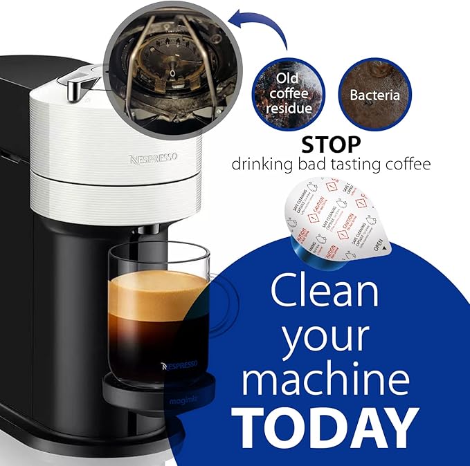 Powerful Cleaning Pods and Capsules Cleaner Kit - for Coffee Machines - Made from 100% Plant-Based 1st Grade Formula - Includes 6 Cleaning Capsules Only Compatible with Pack of 2