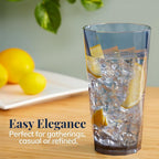 US Acrylic Optix Plastic Reusable Drinking Glasses (Set of 8) 20oz Water Cups in Coastal Colors | BPA-Free Tumblers, Made in USA | Top-Rack Dishwasher Safe